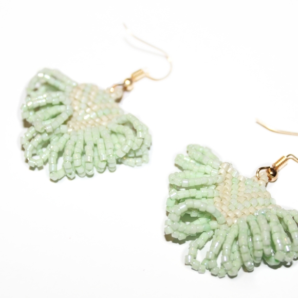 *2 for $15* Seafoam Green Seed Bead drop earrings - Picture 3 of 5